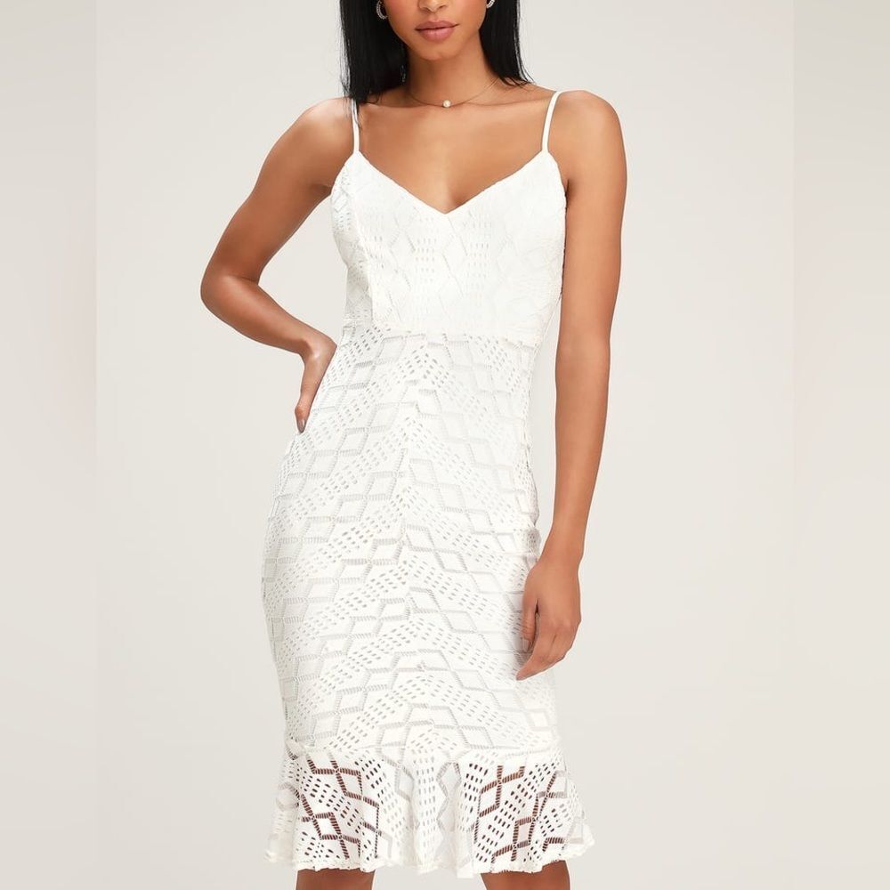Lulus White Lace Dress - Small - Picture 3 of 12